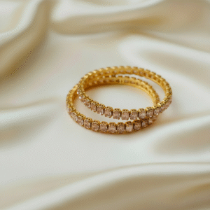 astra – golden glass bead bracelet