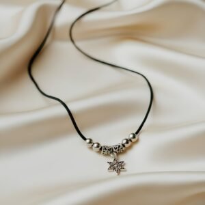lyra – metal & thread necklace