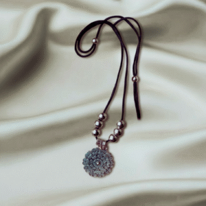 mila – silver tone mandala necklace